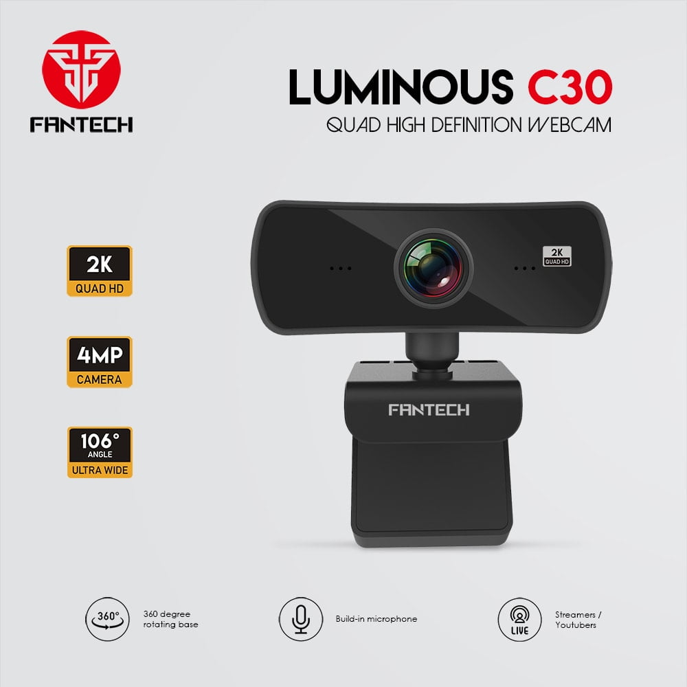 Fantech C30 LUMINOUS Quad HD 2K Webcam With Built-In Microphone