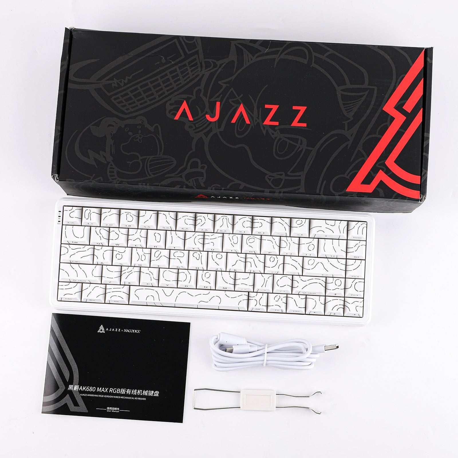 AJAZZ NK68 Small Mechanical Keyboard 68-key layout Mixed Light DIY Wired Version