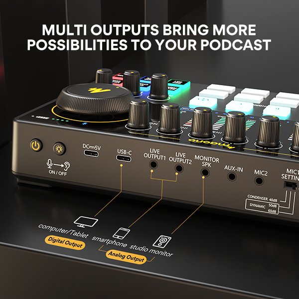 MAONO CASTER AME2 Audio Interface & Podcast Equipment
