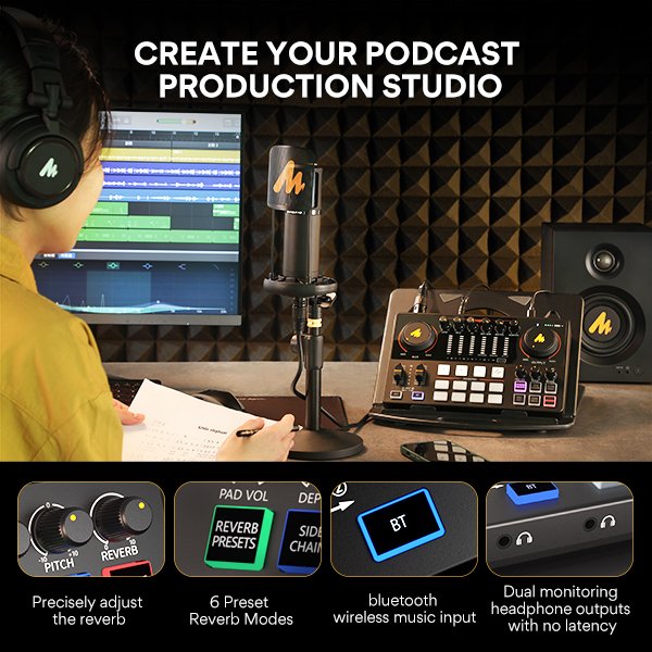 MAONO CASTER AME2 Audio Interface & Podcast Equipment