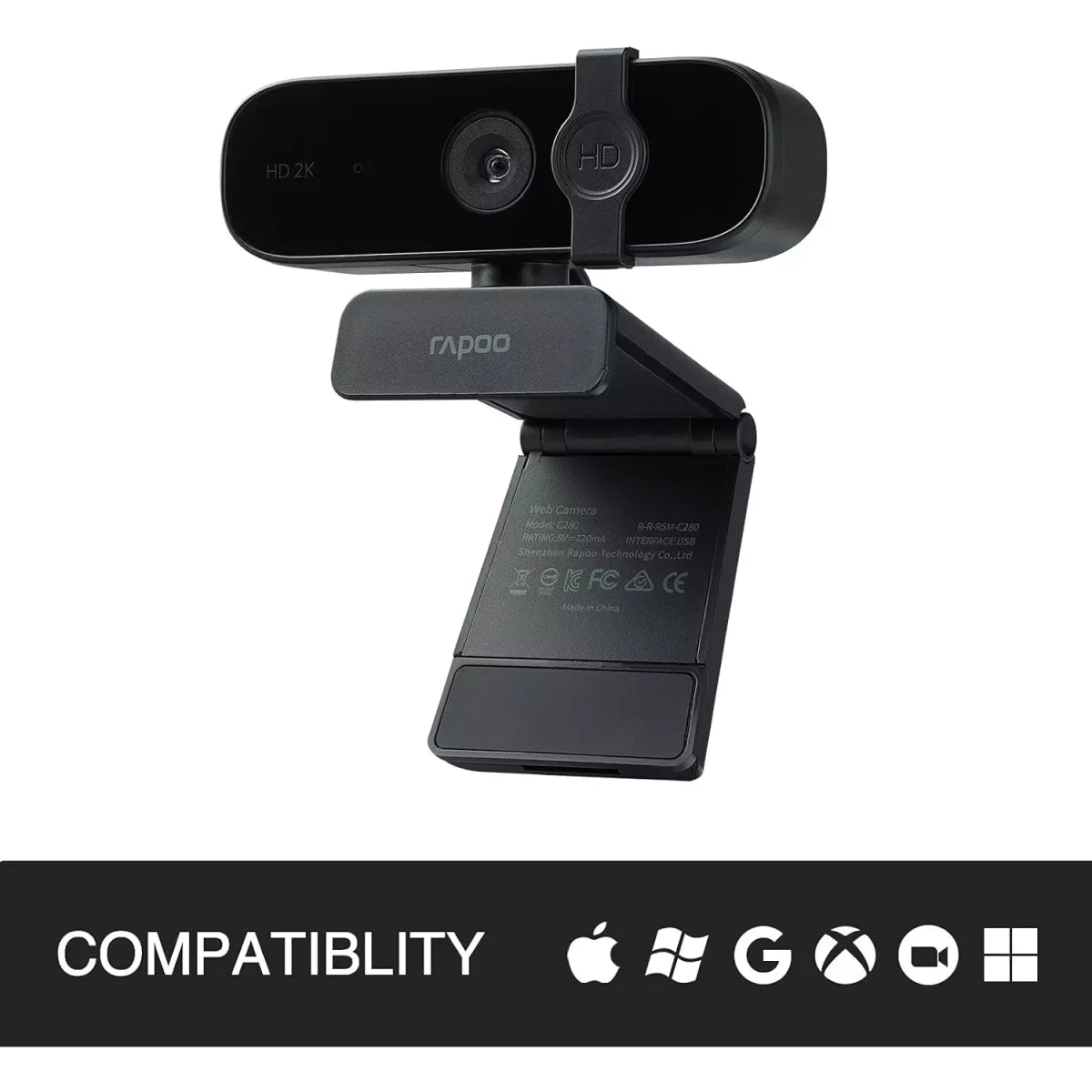 Rapoo C280 Webcam 1440P 2K – Built-in Microphone