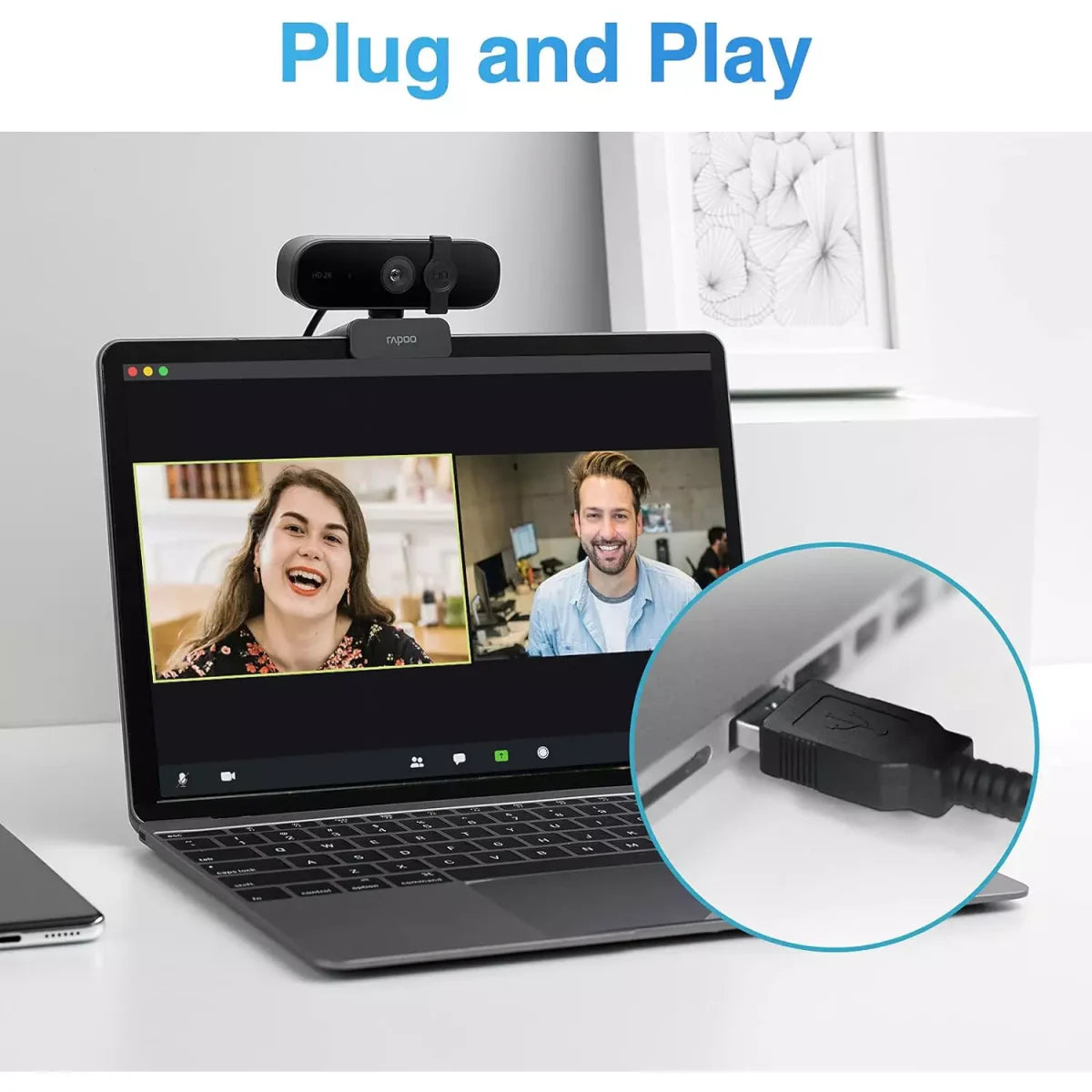 Rapoo C280 Webcam 1440P 2K – Built-in Microphone
