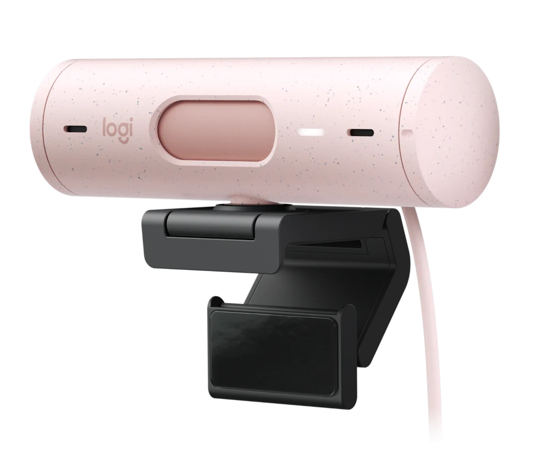 Logitech Brio 500 Full HD Webcam with Auto Light Correction -Rose