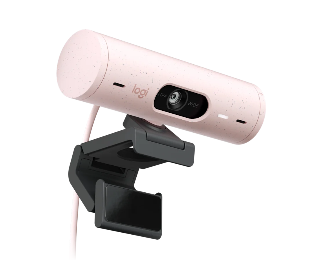 Logitech Brio 500 Full HD Webcam with Auto Light Correction -Rose