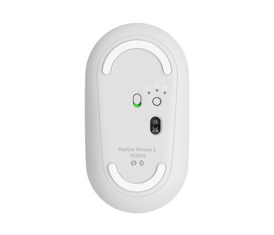 Logitech Pebble 2 M350S Tonal White – Bluetooth & Bolt Wireless Mouse, 400–4,000 DPI, Multi‑Device, Silent Click