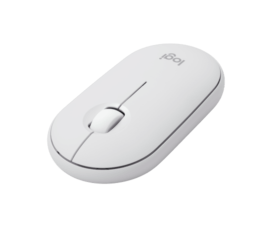 Logitech Pebble 2 M350S Tonal White – Bluetooth & Bolt Wireless Mouse, 400–4,000 DPI, Multi‑Device, Silent Click