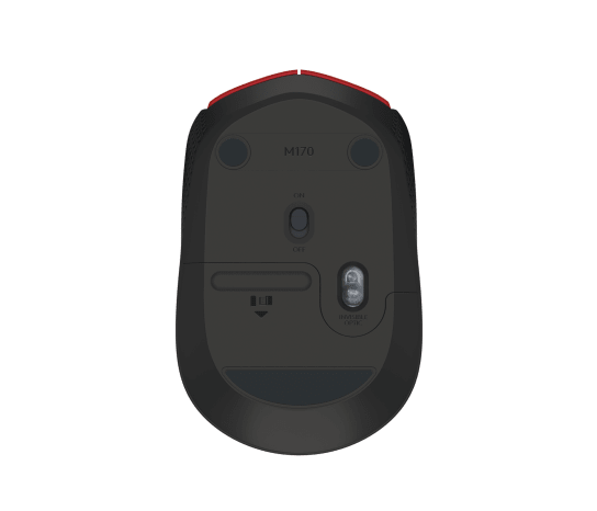 Logitech M171 Red/Black – 2.4 GHz Wireless Optical Mouse, 1000 DPI, Ambidextrous, 12‑Month Battery