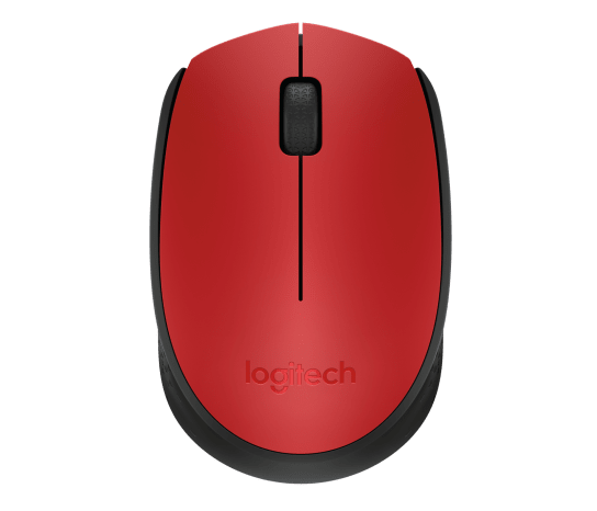 Logitech M171 Red/Black – 2.4 GHz Wireless Optical Mouse, 1000 DPI, Ambidextrous, 12‑Month Battery
