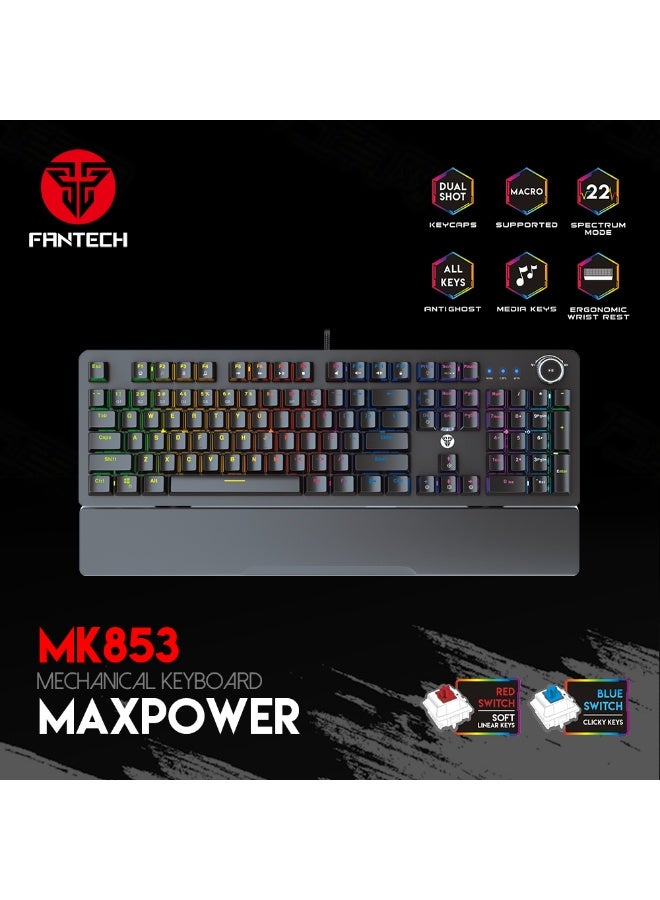 FANTECH MAXPOWER MK853 V2 RGB MECHANICAL KEYBOARD WITH WRIST REST
