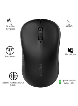 Rapoo 1620 Wireless USB Optical Mouse Black