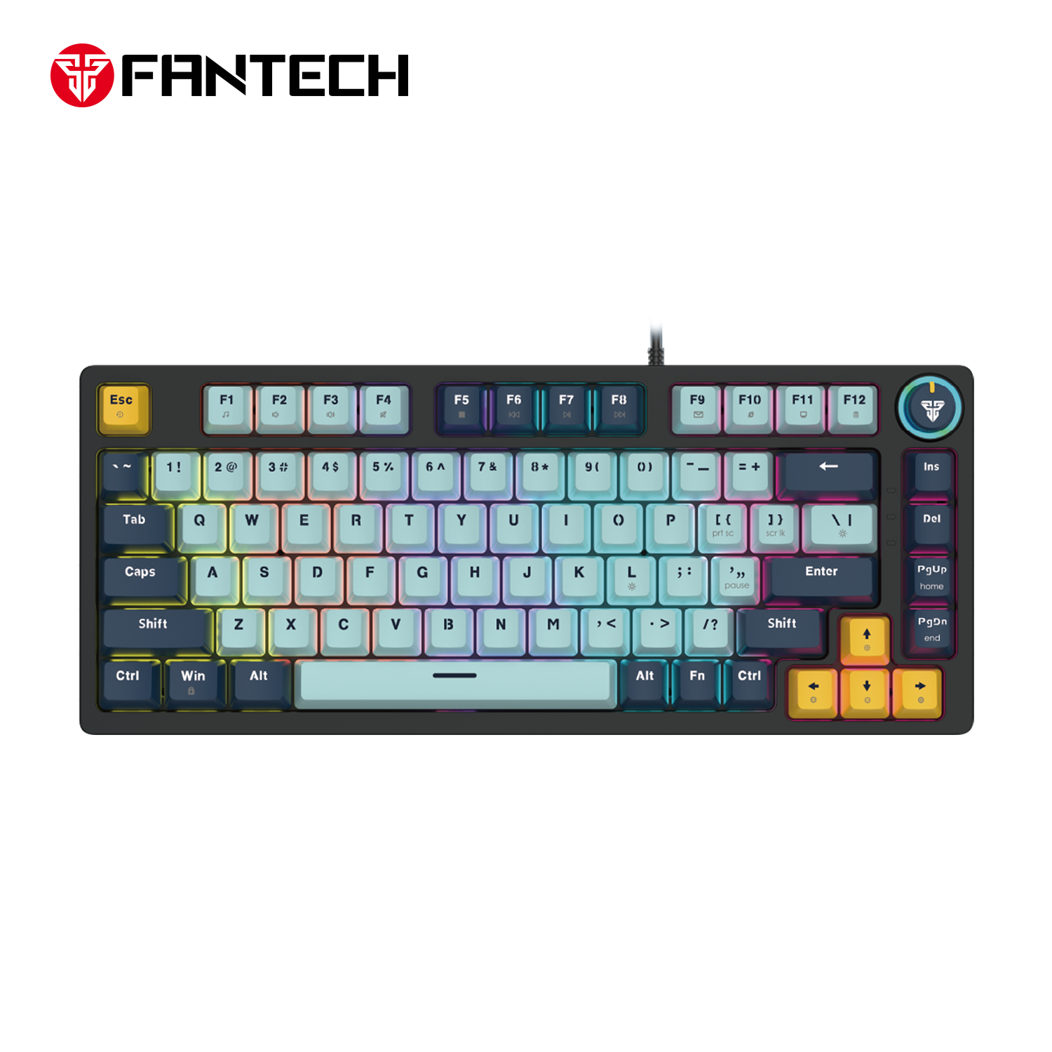 Fantech ATOM 81 MK875V2 RGB Wired Mechanical Gaming Keyboard sky blue