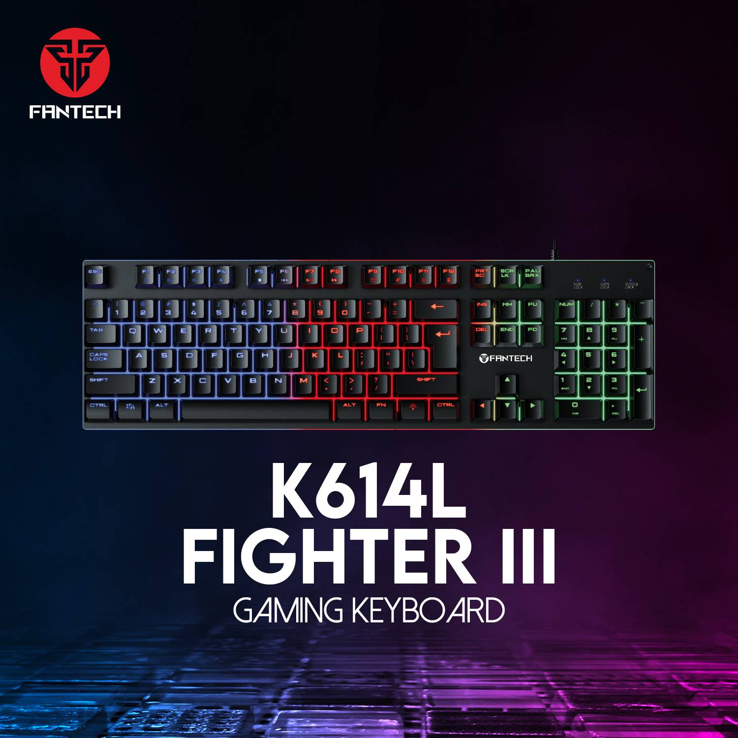 Fantech K614L Fighter III RGB Wired Gaming Keyboard Black
