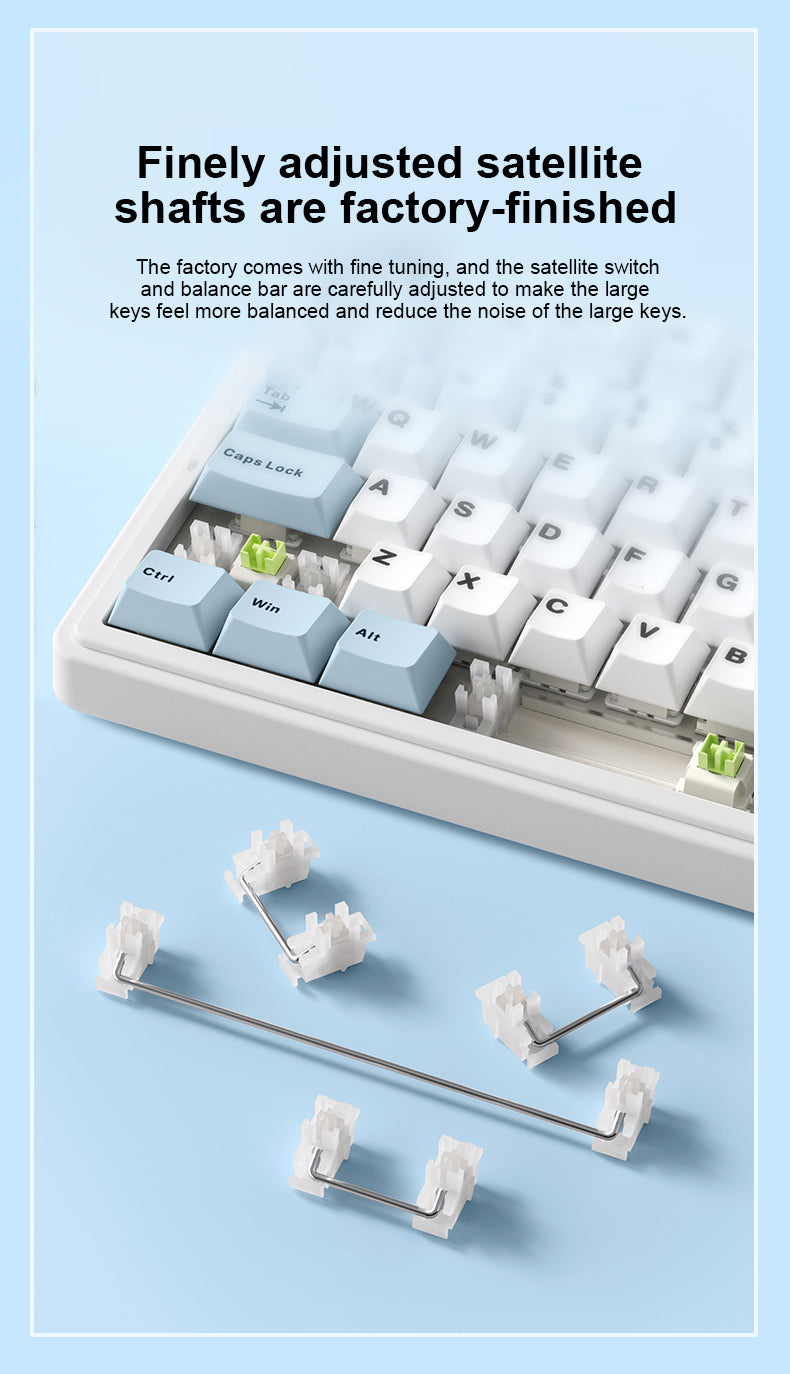 AULA F75 75% Wireless Mechanical Keyboard, Hot Swappable, Pre-Lubricated Gray Wood Switches, RGB Backlit Gaming Keyboard