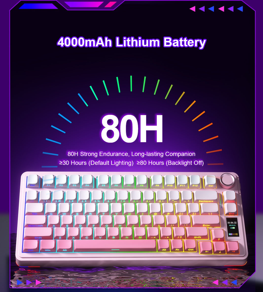 AULA S75 PRO Wireless Mechanical Keyboard with Screen&Knob, 75% Hot Swappable Gaming Keyboard with Pre-lubed Switches, RGB Backlit, PBT Keycaps Creamy Sounding Pc Gaming Keyboards
