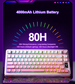 AULA S75 PRO Wireless Mechanical Keyboard with Screen&Knob, 75% Hot Swappable Gaming Keyboard with Pre-lubed Switches, RGB Backlit, PBT Keycaps Creamy Sounding Pc Gaming Keyboards