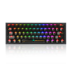 Redragon K617CTB-RGB 60% Wired RGB Gaming Keyboard, 61 Keys Compact Full-Transparent Mechanical Keyboard