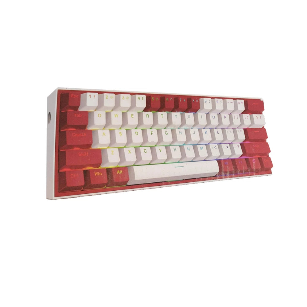 Redragon K617WR-RGB Fizz White/Red Compact 60% Mechanical Gaming Keyboard