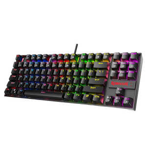 Redragon K552 KUMARA 87 Key LED RGB Backlit Mechanical Computer illuminated Keyboard with Blue Switches for PC Gaming Compact ABS-Metal Design