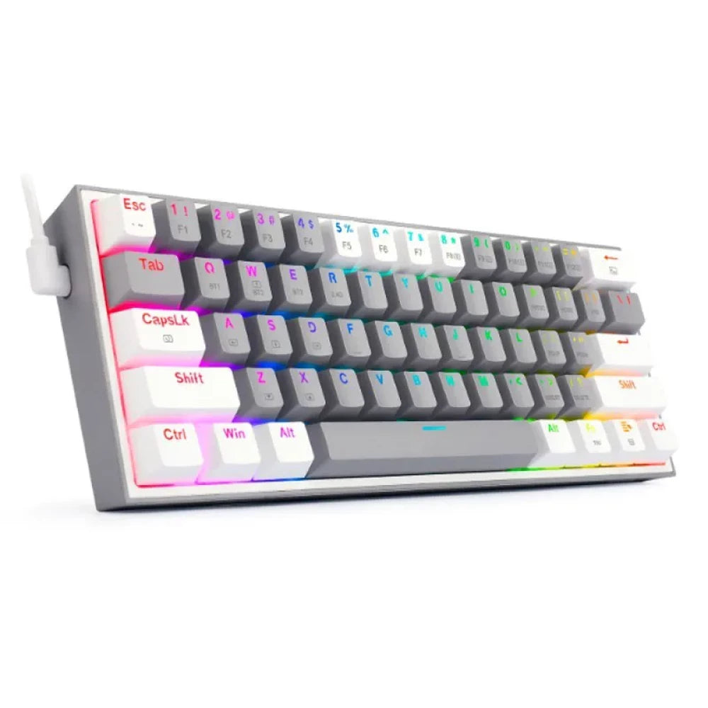 REDRAGON K616 Fizz Pro RGB 60% Wireless Gaming Mechanical Keyboard GRAY/WHITE - عربي/eng