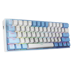 Redragon K617-RGB Fizz White Bule compact 60 mechanical keyboard  RGB with red switches