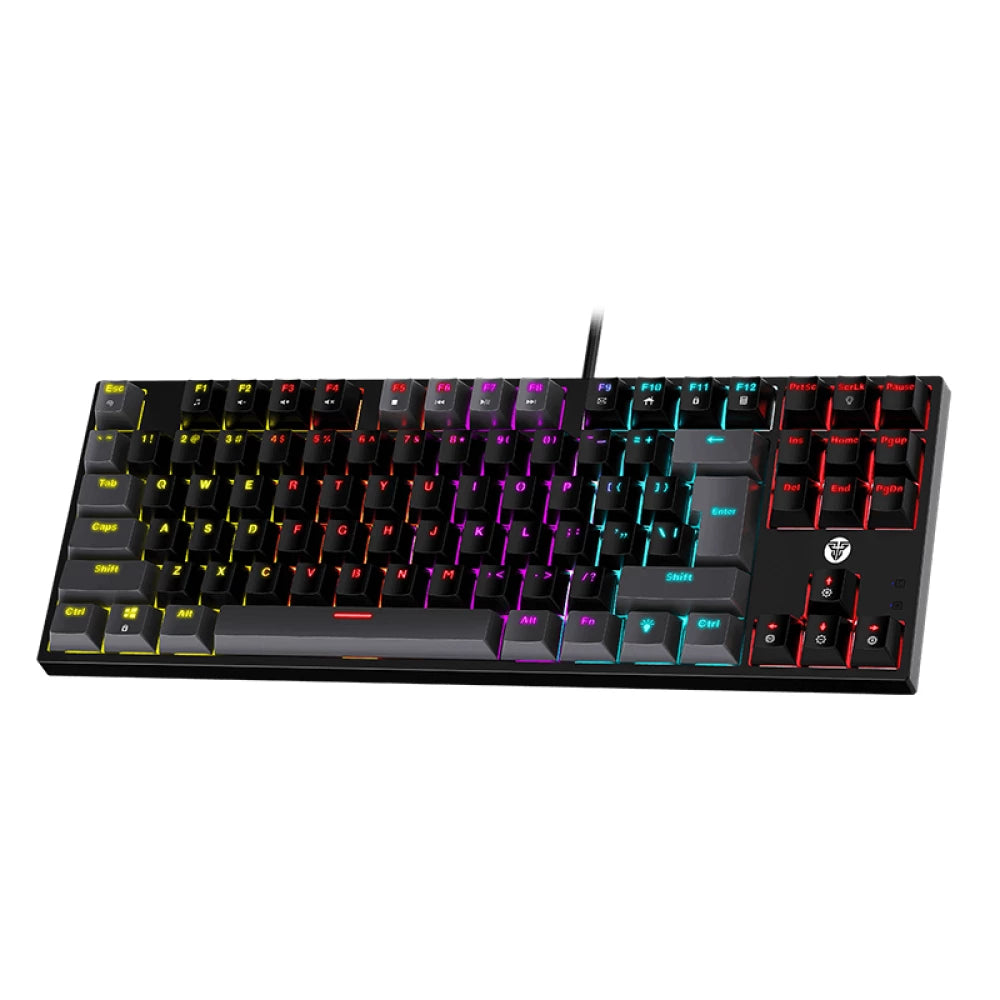 Fantech Atom TKL MK876 V2 RGB Blue Switches BLACK Wired Mechanical Keyboard - عربي/eng