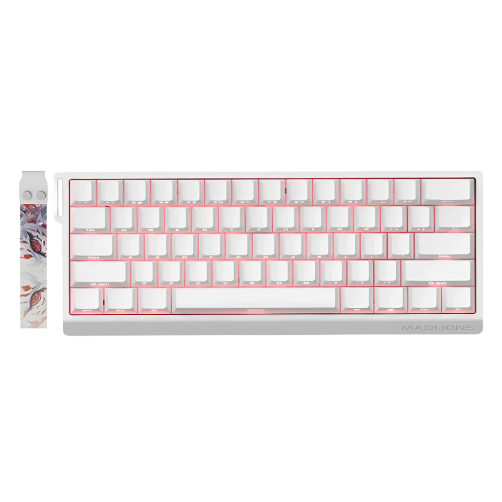 Madlions Professional Gaming Magnetic Keyboard MAD 60 HE Without RGB -  Magnetic Amber Pro Switches - White