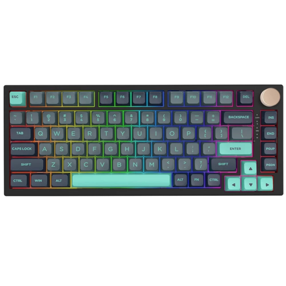 VGN N75 Dynamic Silver Caribbean Blue Gaming Keyboard, Numeric Keyless, Mechanical, Rotary Knob, USB-C Connection, English Sequence