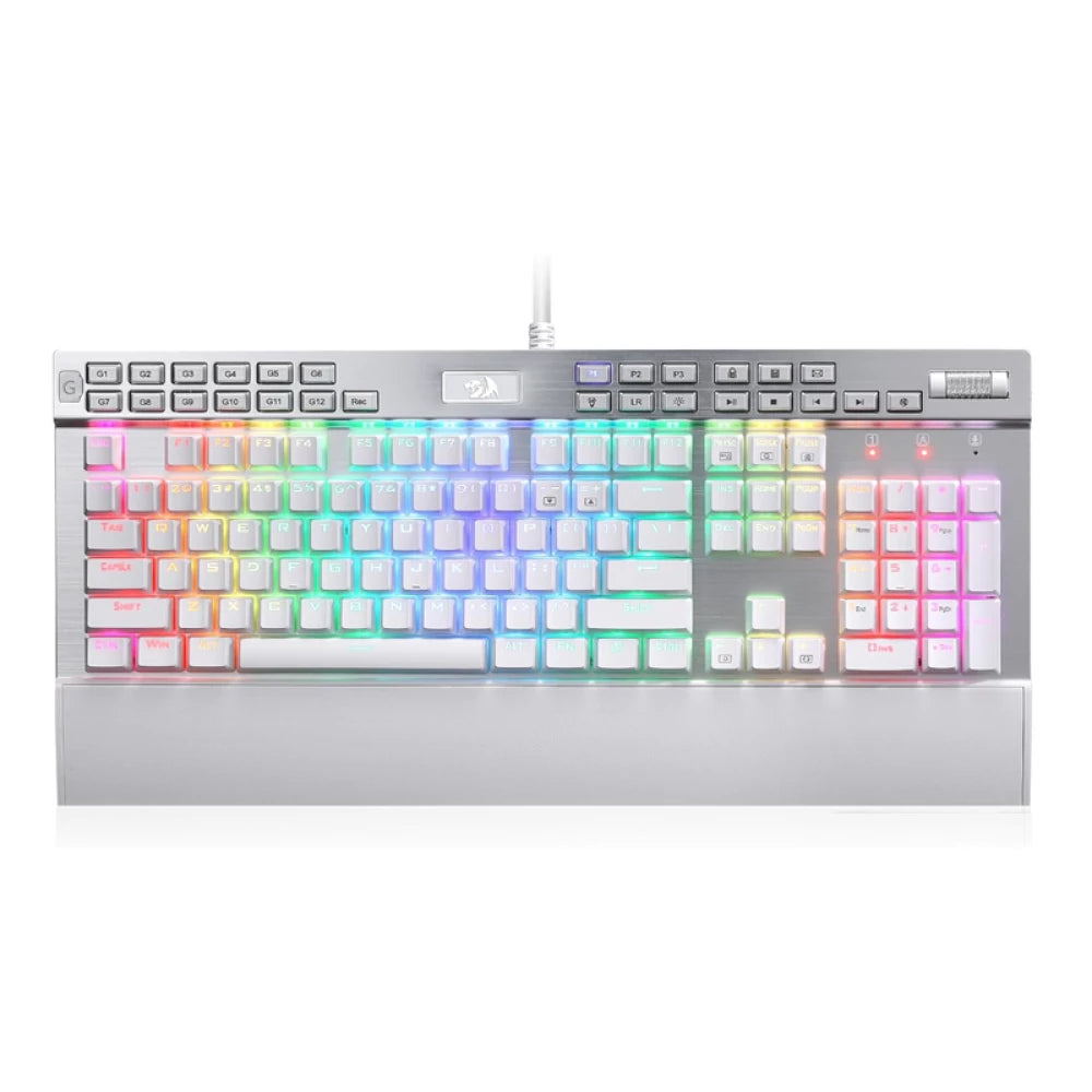 Redragon K550W RGB Yama 131 Key RGB LED Illuminated Backlit White Mechanical Keyboard