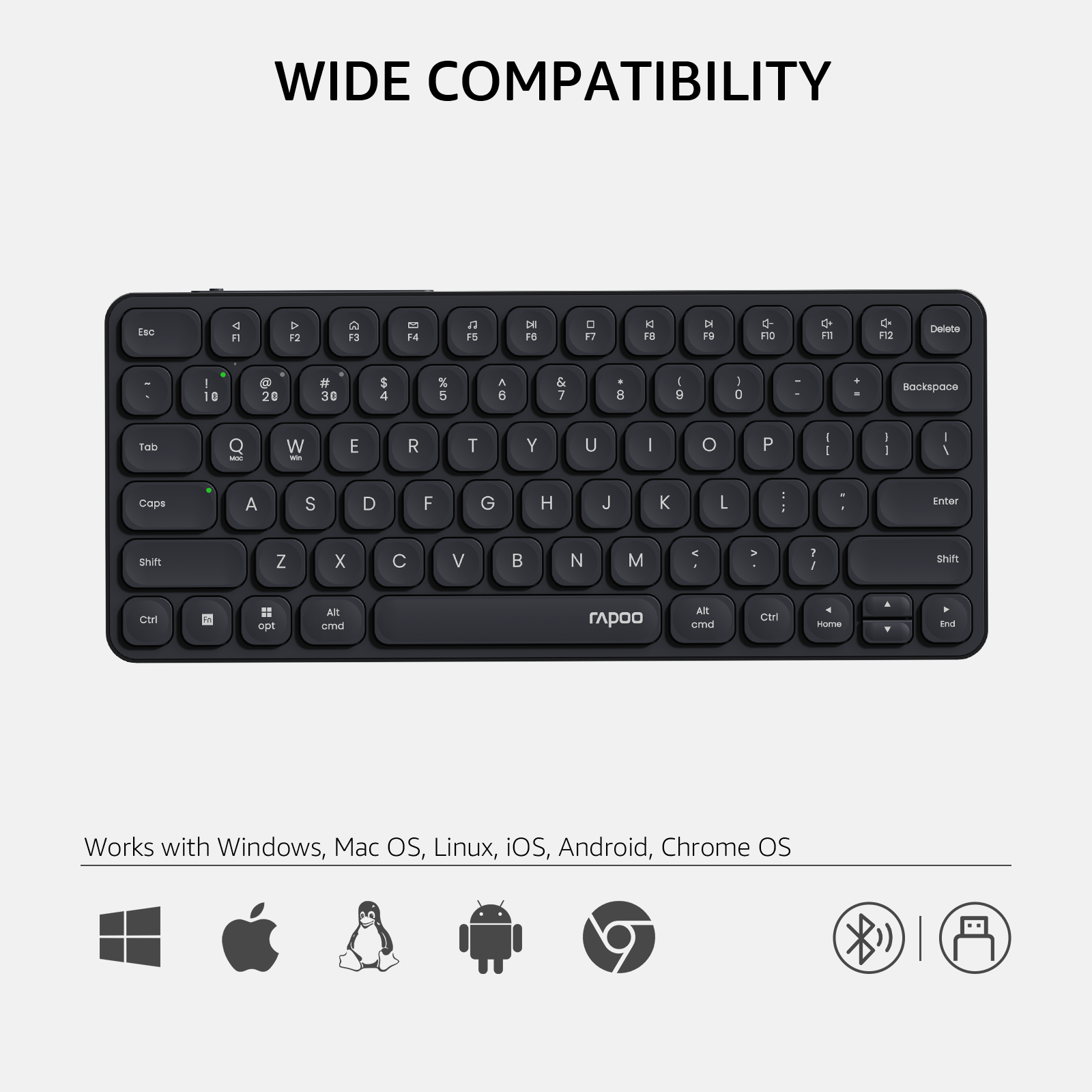 Rapoo E9050L Multi-Device Wireless Keyboard Blade-Series
