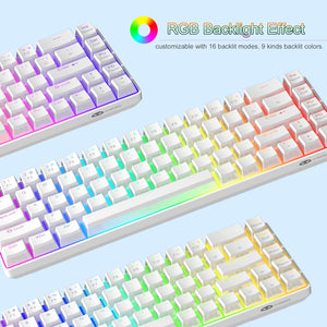 MageGee MK-Box White pudding Wired Mechanical Keyboard RGB (RED SWITCH)