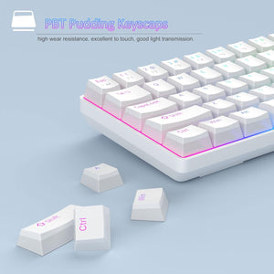 MageGee MK-Box White pudding Wired Mechanical Keyboard RGB (RED SWITCH)