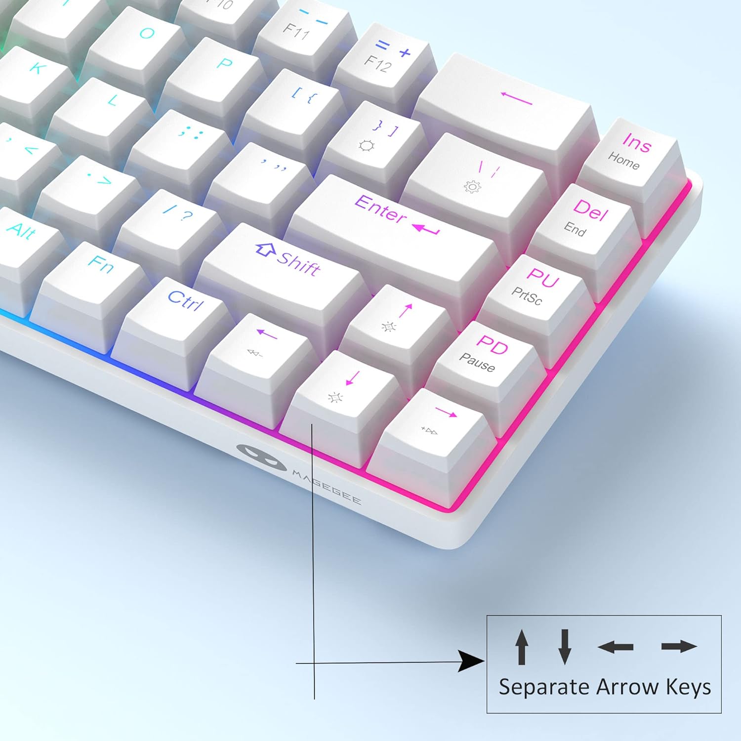 MageGee MK-Box White pudding Wired Mechanical Keyboard RGB (RED SWITCH)