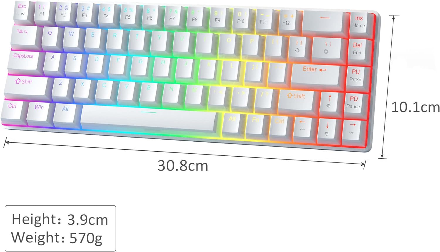 MageGee MK-Box White pudding Wired Mechanical Keyboard RGB (RED SWITCH)