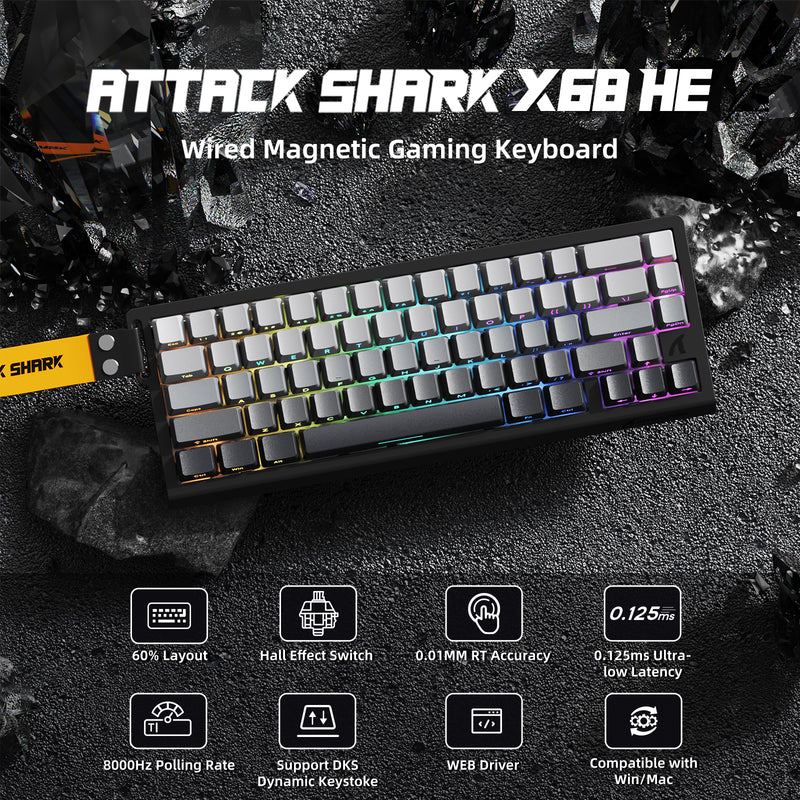 ATTACK SHARK X68HE Magnetic Keyboard With X3 Gaming Mouse Set
