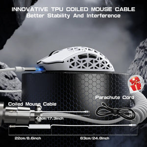 ATTACK SHARK R5 Ultra Carbon Fiber Wireless 8K PAW3950MAX Gaming Mouse with 8K Coiled Cable