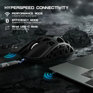 ATTACK SHARK R3 46g Superlight Magnesium Alloy Wireless Gaming Mouse, BT/2.4G/Wired Computer Mouse, 8KHz Polling Rate, PAW3395 26K DPI Sensor Programmable Mice Griptape for PC/Laptop/Mac (Black)