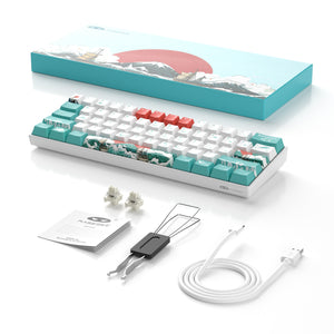 MageGee STAR61 Wired Mechanical Keyboard(Lubed Ivory white switch Sound Foam Layer)