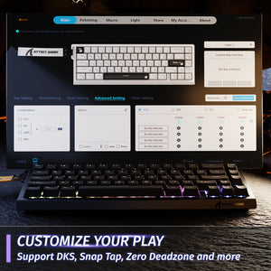 ATTACK SHARK X68 HE 8000Hz Rapid Trigger Keyboard, 0.01mm RT Accuracy Wired Gaming Keyboard with Magnetic Switch, Adjustable Actuation, Rapid Trigger, Snap Tap, RGB Lighting for PC/Mac, Black