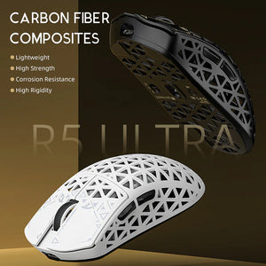 ATTACK SHARK R5 Ultra Carbon Fiber Wireless 8K PAW3950MAX Gaming Mouse with 8K Coiled Cable