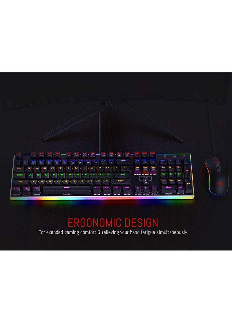 Redragon K577R Kali Mechanical Gaming Keyboard - RED Switches - RAINBOW - عربي/eng