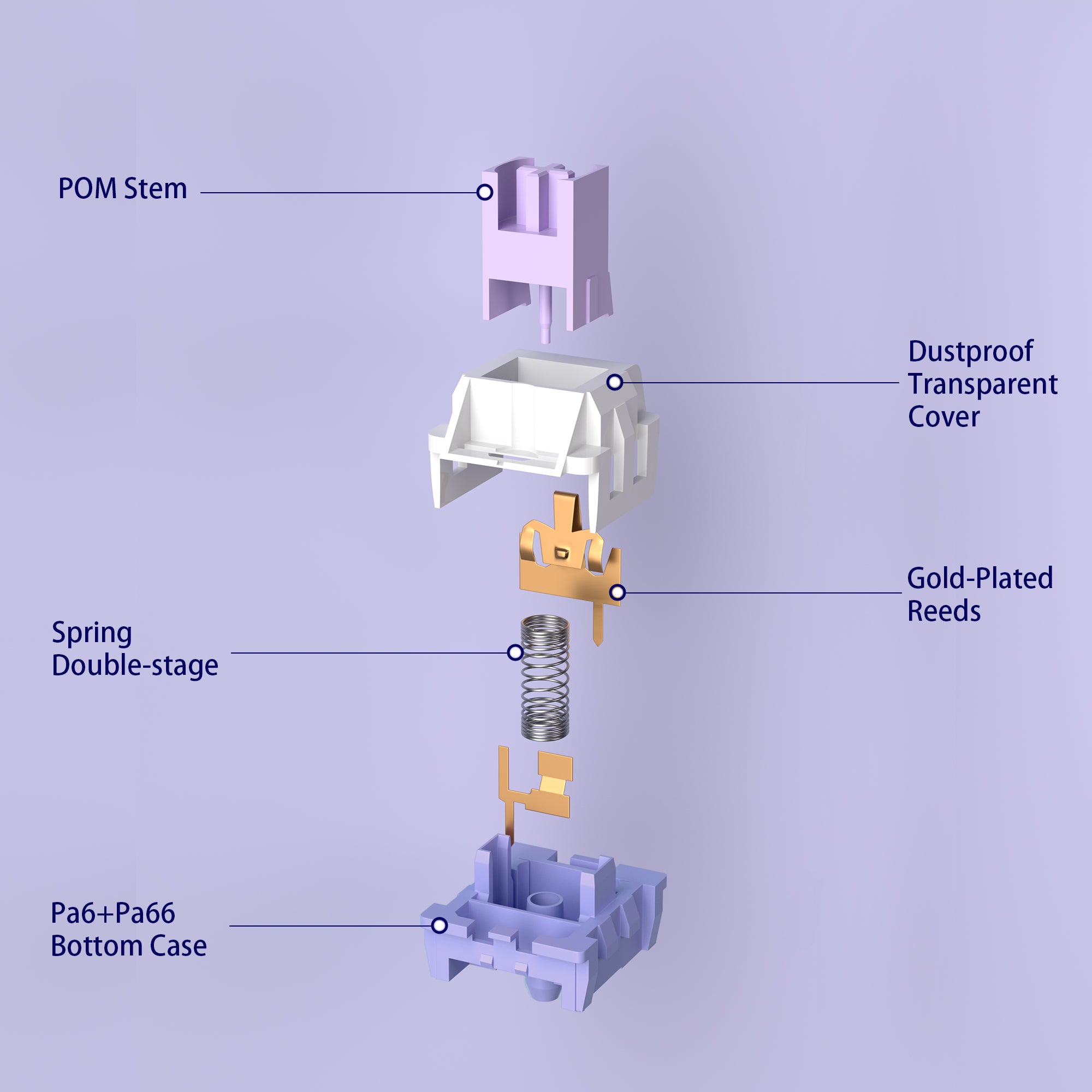 10PCS X   MageGee Violet Switches