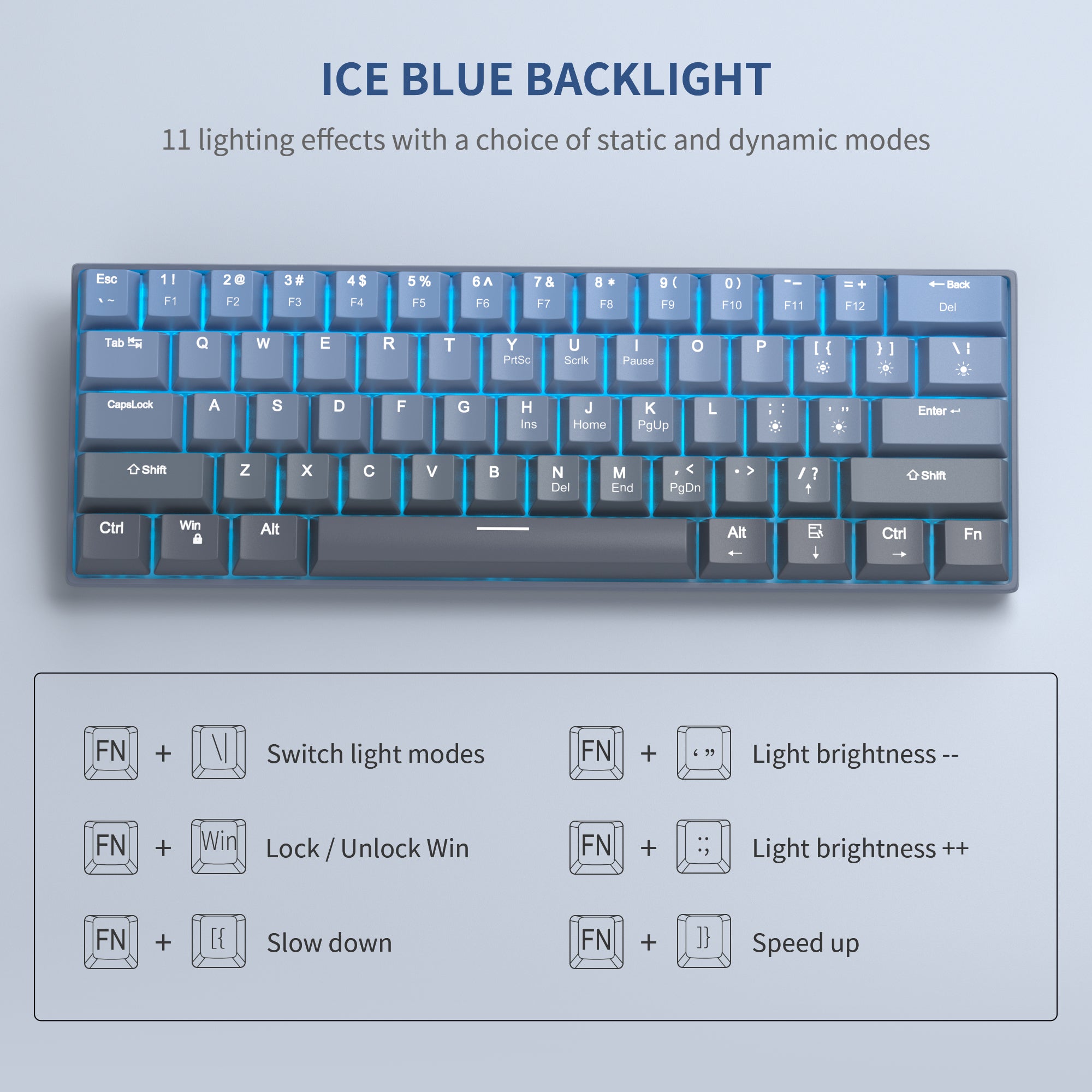 MageGee STAR61 Wired Mechanical Keyboard (YELLOW SWITCH)