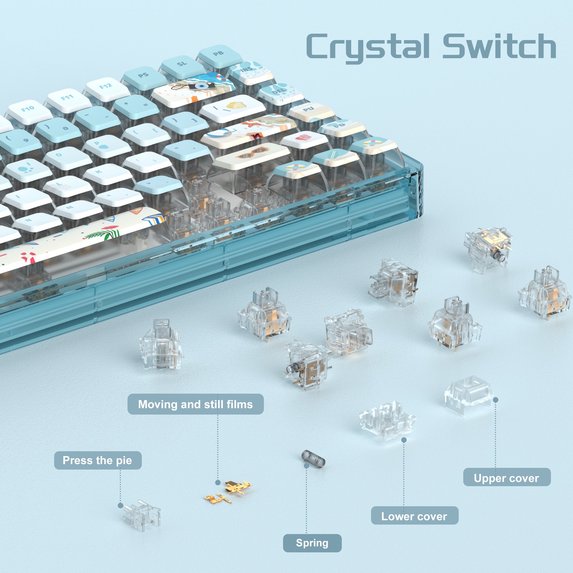 MageGee Light84 Wired Mechanical Keyboard (CRYSTAL SWITCH)