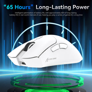 ATTACK SHARK R1 Wireless/Wired Gaming Mouse (White+Sticker)