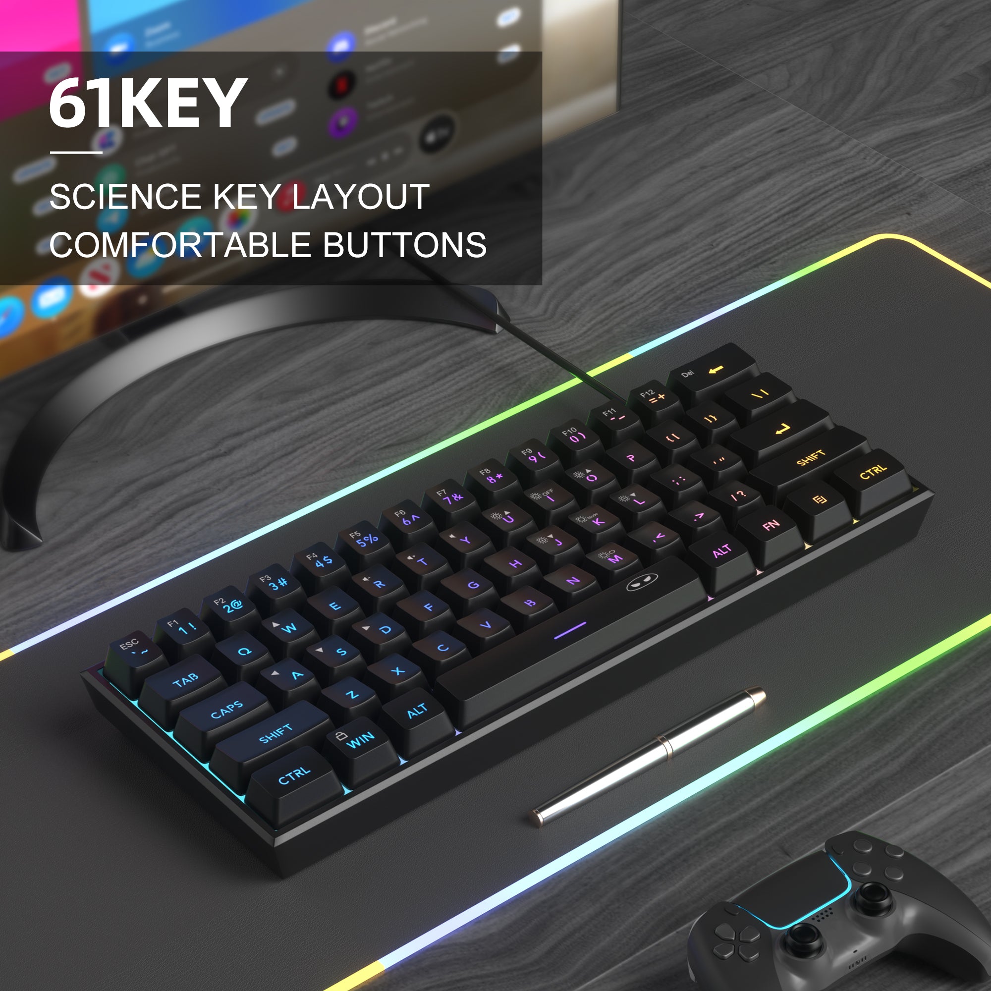 MageGee TS91 Wired Membrane Keyboard (black)