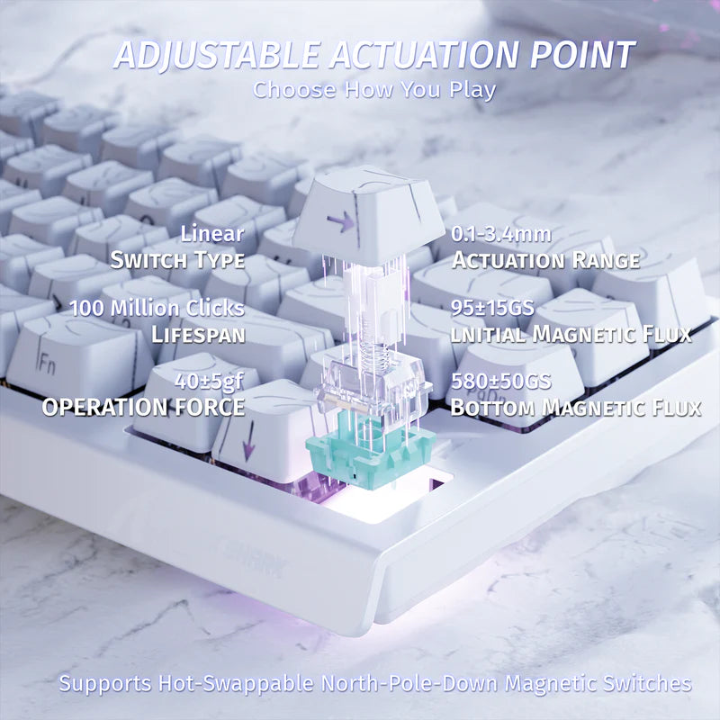 ATTACK SHARK X68 HE Rapid Trigger Keyboard Magnetic Switch