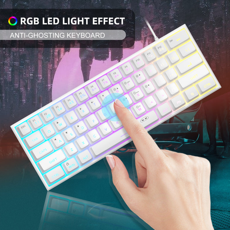 MageGee TS91 Wired Membrane Keyboard (WHITE)