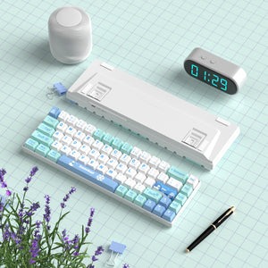 MageGee MK-Box Snoman Wired Mechanical Keyboard (Ivory white switch Lubed Switchs Sound Foam Layer)