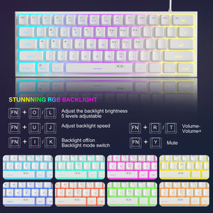 MageGee TS91 Wired Membrane Keyboard (WHITE)
