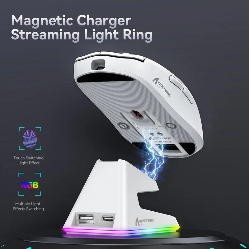 ATTACK SHARK X6 Three Modes Gaming Mouse With Charging Dock